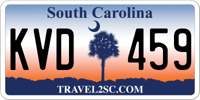 SC license plate KVD459