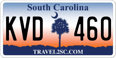 SC license plate KVD460
