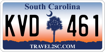 SC license plate KVD461