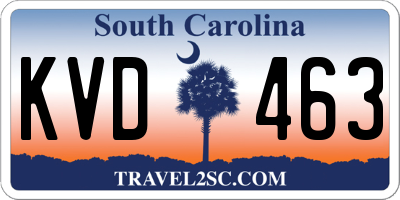 SC license plate KVD463