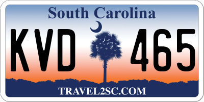 SC license plate KVD465
