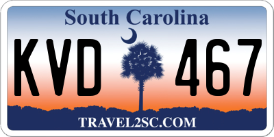 SC license plate KVD467