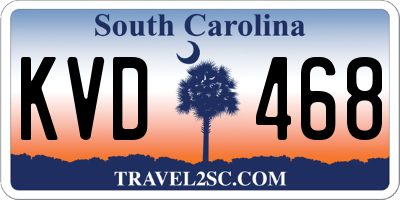 SC license plate KVD468