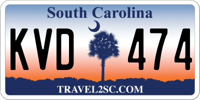 SC license plate KVD474