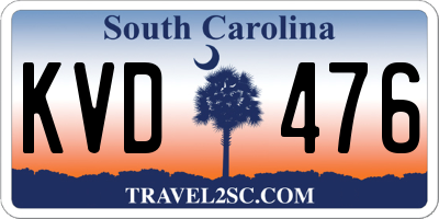 SC license plate KVD476