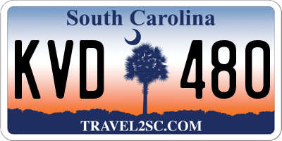 SC license plate KVD480