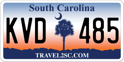 SC license plate KVD485