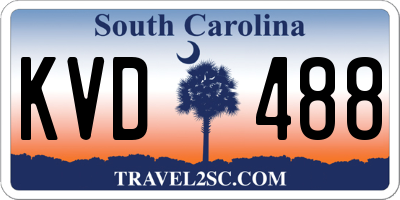 SC license plate KVD488