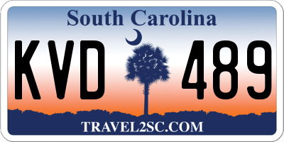 SC license plate KVD489