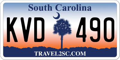 SC license plate KVD490
