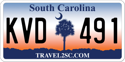 SC license plate KVD491