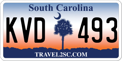 SC license plate KVD493