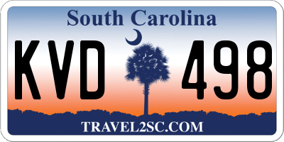 SC license plate KVD498