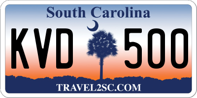 SC license plate KVD500