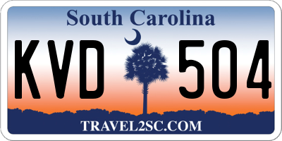 SC license plate KVD504