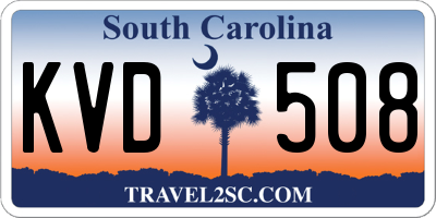 SC license plate KVD508