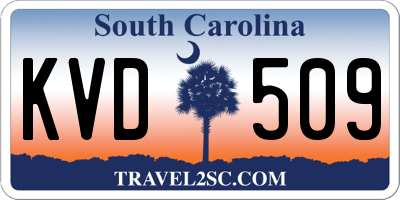 SC license plate KVD509
