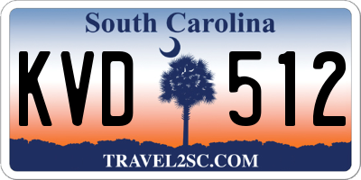 SC license plate KVD512