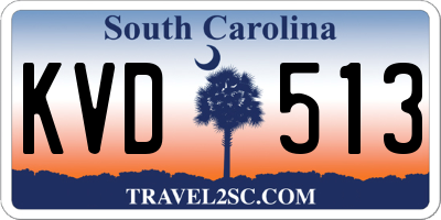 SC license plate KVD513