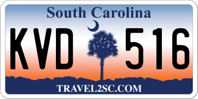 SC license plate KVD516