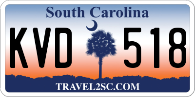 SC license plate KVD518