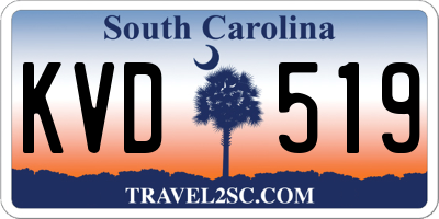 SC license plate KVD519