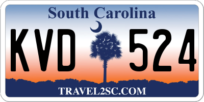 SC license plate KVD524