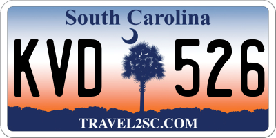 SC license plate KVD526