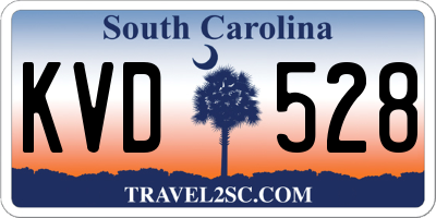 SC license plate KVD528