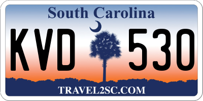 SC license plate KVD530