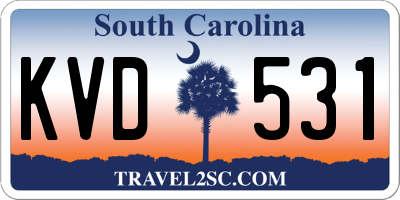SC license plate KVD531