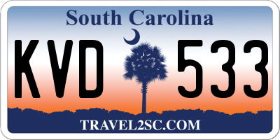 SC license plate KVD533