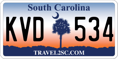 SC license plate KVD534