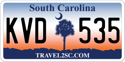 SC license plate KVD535