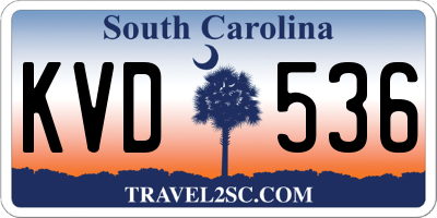 SC license plate KVD536