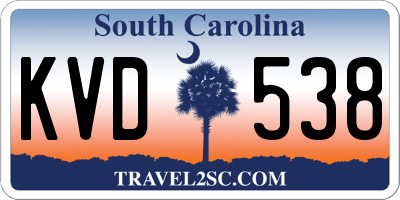 SC license plate KVD538