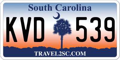 SC license plate KVD539