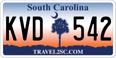 SC license plate KVD542