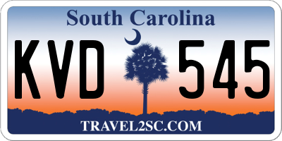 SC license plate KVD545