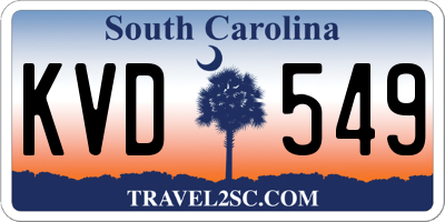 SC license plate KVD549