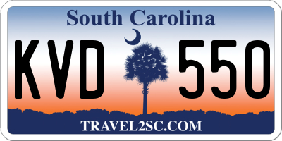 SC license plate KVD550