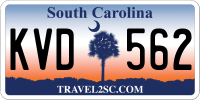SC license plate KVD562