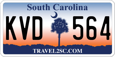 SC license plate KVD564