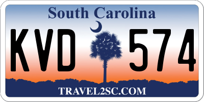 SC license plate KVD574