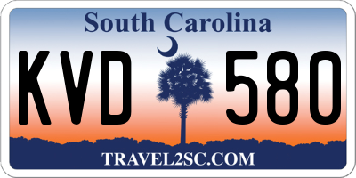 SC license plate KVD580