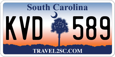 SC license plate KVD589