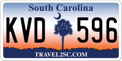 SC license plate KVD596