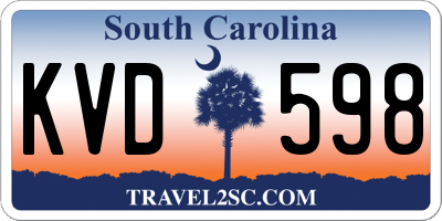 SC license plate KVD598