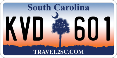 SC license plate KVD601