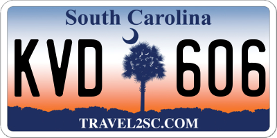 SC license plate KVD606